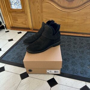 UGG Black Suede Ankle Boots